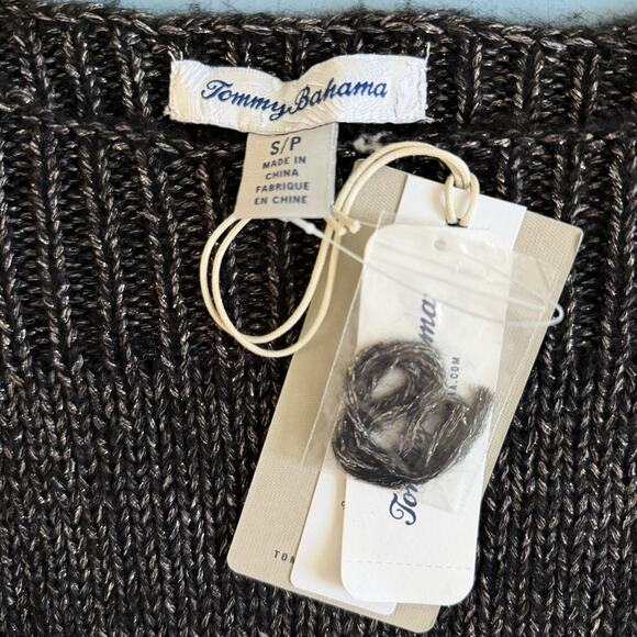 NWT Tommy Bahama Shimmer Balloon Sleeve Black Metallic Wool Blend Sweater - Picture 7 of 8